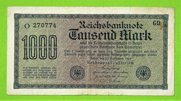 ALLEMAGNE / 1000 MARK / REICHSBANKNOTE / 15 - 09 - 1922 - 1000 Mark