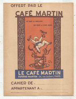 Protége Cahiers, CAFE Eugéne MARTIN , PARIS ,  Frais Fr 1.95e - Protège-cahiers