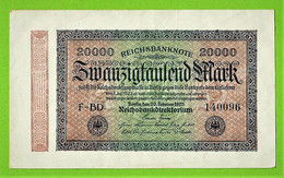 ALLEMAGNE / 20.000 MARK / REICHSBANKNOTE / 20 - 09 - 1923 - 20000 Mark