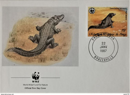 1987 4 FDC's WWF Krokodile - Covers