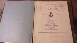 ️ RARE CAHIER MANUSCRIT PATROUILLEUR CHANTEREVE, Dragueur Auxiliaire CHARLES THERON CLASSE 1941 CHANSONS CACHET SERVICE - Partituras