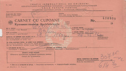 Romania - Carnet Cu Cupoane - Coperta - Pochette De Billet - Billetes