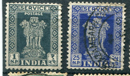 Inde 1957-58 - Service YT 14 Et 21 (o) - Francobolli Di Servizio