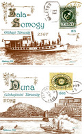 HUNGARY-1991.Commemorative Sheet Pair - DDSG / Danube And Zala Steam-Boat/Ship Co. Normal Version - Foglietto Ricordo