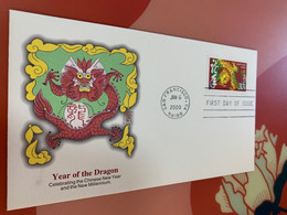 USA Stamp New Year Dragon FDC Cover - FDC