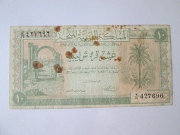 Libya 10 Piastres 1951 Banknote,see Pictures - Libya