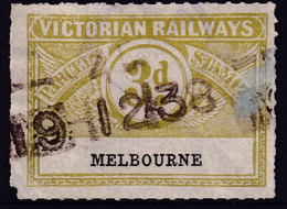 Victoria 1917 Railway Parcel Stamp 3d MELBOURNE - Otros & Sin Clasificación