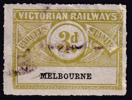 Victoria 1917 Railway Parcel Stamp 3d MELBOURNE - Sonstige & Ohne Zuordnung