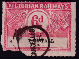 Victoria 1917 Railway Parcel Stamp 6d TUNSTALL - Andere & Zonder Classificatie