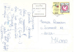 £500 ESPOSIZIONE MONDIALE FILATELIA ROMA ANNULLO TARGHETTA CARTOLINA PIAZZA NAVONA - 1981-90: Storia Postale