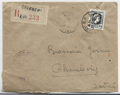 FRANCE N° 644 SEUL LETTRE REC CHAMBERY 1945 AU TARIF - 1944 Hahn Und Marianne D'Alger