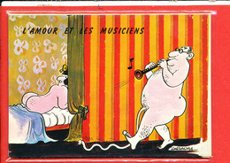 Amour Et Musicien * Illustrateur LASSALVY *  Cp Animée         Format 15 Cm X 10.5 Cm - Lassalvy