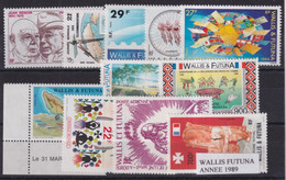 WALLIS - ANNEE 1989 AVEC POSTE AERIENNE COMPLETE ! ** MNH- COTE = 76 EUR. - Années Complètes