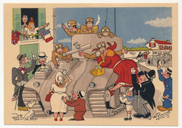 CPSM - Illustration J. De Preissac - Scène De La Libération, Char Entouré Par La Foule... - War 1939-45