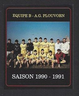 Etiquette De Vin De Table, Contre Etiquette - Equipe B. AG Plouvorn (29)  -  Saison 1990/1991  -  Thème Foot - Fussball