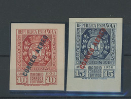 1936. EXPO MADRID. SIN DENTAR.  Yv. A 111-112 **.  Cote 550-€   GRAND. LUXE - Neufs