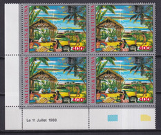 WALLIS - 1988 - NOËL - POSTE AERIENNE YVERT N° 164 ** MNH BLOCS De 4 COIN DATE ! - COTE = 53.2++ EUR. - Unused Stamps