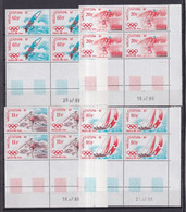 WALLIS - 1988 - JEUX OLYMPIQUES SEOUL - YVERT N° 378/381 ** MNH BLOCS De 4 COIN DATE ! - Unused Stamps