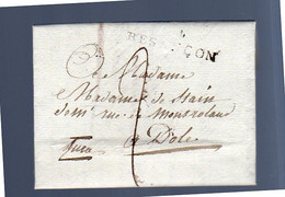 Besancon Mme Efrou.. 1806 To Mme De Stain Rue De Monsrolaud Dole (EO1-125) - 1794-1814 (Periodo Frances)