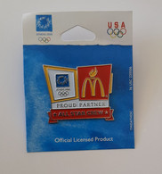 Athens 2004 Olympic Games - McDonalds Logo Pin, With Backing Card - Jeux Olympiques