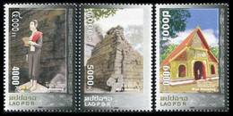 Laos 2009 - Yt 1749/51 ; Mi 2146/48 ; Sn 1790/92 MNH Wat Simuang - Laos