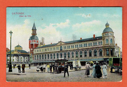 Hman - CP Ostende Hôtel De Ville 1909 Vers Hoboken - Griffe Ichteghem Encadrée - Ichtegem