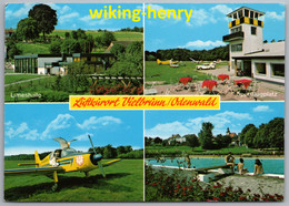 Michelstadt Vielbrunn - Mehrbildkarte 1  Limeshalle Sportflugplatz Flugzeug Mit Binding Bier Werbung Freibad - Michelstadt
