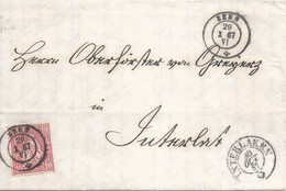 Faltbrief  Bern - Interlaken       1867 - Cartas