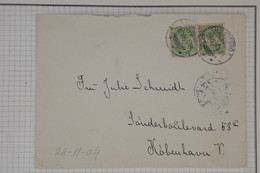 BC1 DANMARK   BELLE LETTRE  28 11 1904 POUR COPENHAGUE ++ PAIRE 5 ORE  +AFFRANCH. INTERESSANT - Briefe U. Dokumente