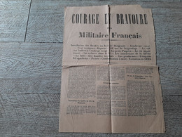 Partition Ancienne Complainte Courage Et Bravoure D'un Militaire Français Bois De Monjouste Crime Horrible - Partitions Musicales Anciennes