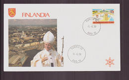 Finlande, Enveloppe Avec Cachet Commémoratif " Visite Du Pape Jean-Paul II " Du 5 Juin 1989 à Turku - Briefe U. Dokumente