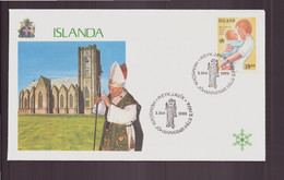 Islande, Enveloppe Avec Cachet Commémoratif " Visite Du Pape Jean-Paul II " Du 3 Juin 1989 à Reykjavik - Storia Postale