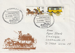 B 940) BRD 1985 Mi# 1255-1256 Zshgd FN 1 O: Mophila '85 Postillion Kutsche, SSt Altenholz '50 Jahre Tag Der Briefmarke' - Stage-Coaches