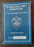 Football Soccer Union Yugoslavia Vojvodina ,Subotica Palic - ID Card With Photo - Kleding, Souvenirs & Andere