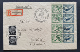 Deutsches Reich 1936, Reko-Brief H-Blatt-Teil 106B BERLIN Olympisches Dorf Gelaufen WITTLICH - Cartas