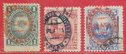 Pérou N°26 à/to 28 (surcharges Rouge Ou Bleu PERU/ PERU Red Or Blue Overloads) 1880 O & (*) - Pérou