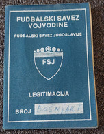 Football Soccer Union Yugoslavia Vojvodina ,Subotica Palic - ID Card With Photo - Apparel, Souvenirs & Other