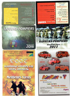 Lot - 6 Cpm + 4 Petits Calendriers - Camion Pompier - POMPIERS - FEUERWEHR échelle DELAHAYE Pompe - Pompiers