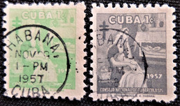 Timbre De Cuba 1957   Y&T N° 33 Et 35 - Charity Issues