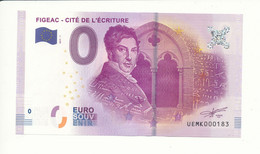 Billet Touristique 0 Euro - FIGEAC - CITÉ DE L'ÉCRITURE - UEMK - 2017-1 - N° 183 - Billet épuisé - Other & Unclassified