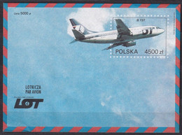 POLAND. 1993/unused AirMail PS Envelope. - Lettres & Documents
