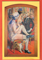 ZRP-03  Au Chien Qui Fume Paris. Couple Art Nouveau Jungendstil, Femme Nue Circulé Grand Format - Kabarett