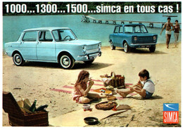 SIMCA 1000 1300 1500 VOITURE Automobile Française N° 63  éditions Centenaire .  (Recto-verso) - Turismo