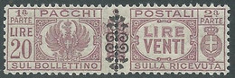 1945 LUOGOTENENZA PACCHI POSTALI 20 LIRE MNH ** - I19-2 - Pacchi Postali