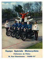 Police -Equipe Spéciale Motocycliste(motos)-Préfecture De Police Paris.(pub Contexéville)..carte Dédicacée......à Saisir - Politie-Rijkswacht