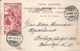 PK 32 UPU  Ambulant (Grosshöchstetten) - Freiburg Im Breisgau        1900 - Enteros Postales