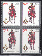 India MNH 2017, Block Of 4. The Poona Horse, Defence, - Blokken & Velletjes