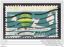 HONG-KONG:  1965  TELECOMUNICATION  -  1 $. 30  USED  STAMP  -  YV/TELL. 213 - Usados