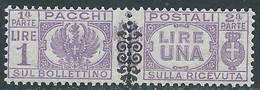 1945 LUOGOTENENZA PACCHI POSTALI 1 LIRA MNH ** - RB14-2 - Paketmarken