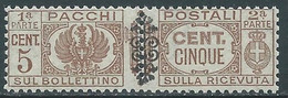 1945 LUOGOTENENZA PACCHI POSTALI 5 CENT MNH ** - RB14-7 - Pacchi Postali